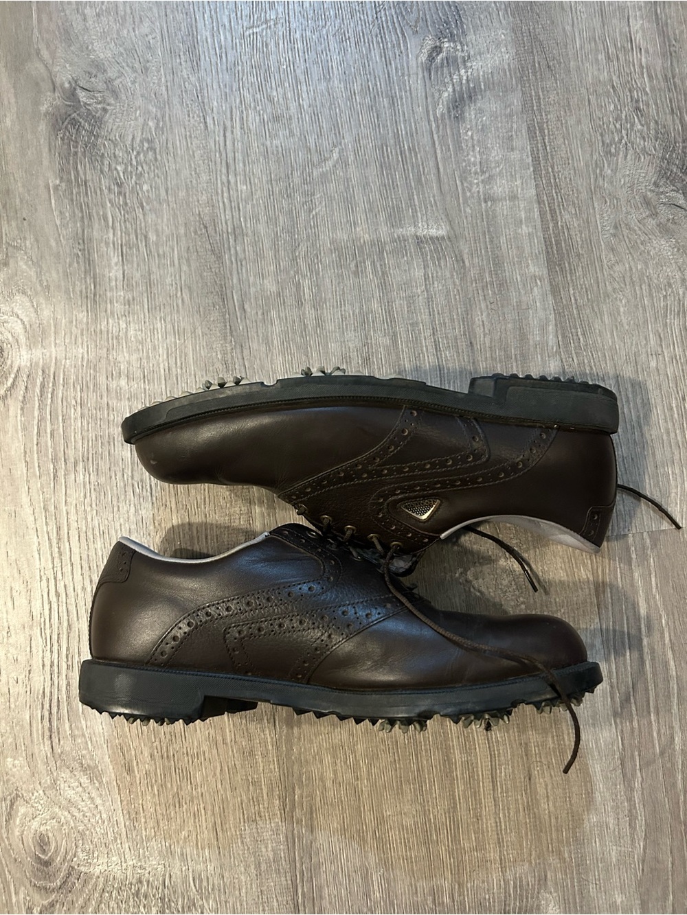 VTG Footjoy Fit Dogs Brown Leather Golf Spikes Men’s 9